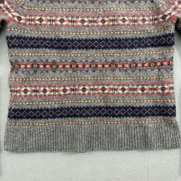 J Crew Sweater Womens Medium Lambs Wool Pullover Aztec Southwestern Winter - Picture 3 of 16